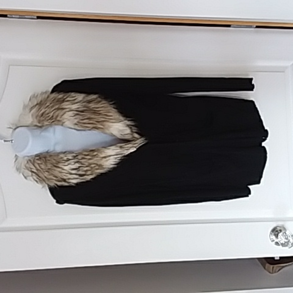Loft ann taylor cardigan faux fur collar